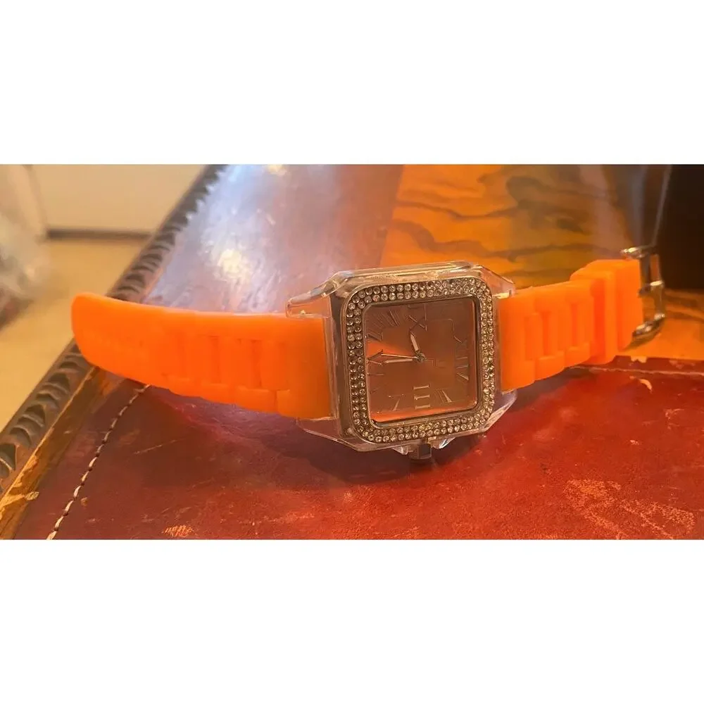 Women's 40mm TKO Watch, Clear Case, Crystal Accents
